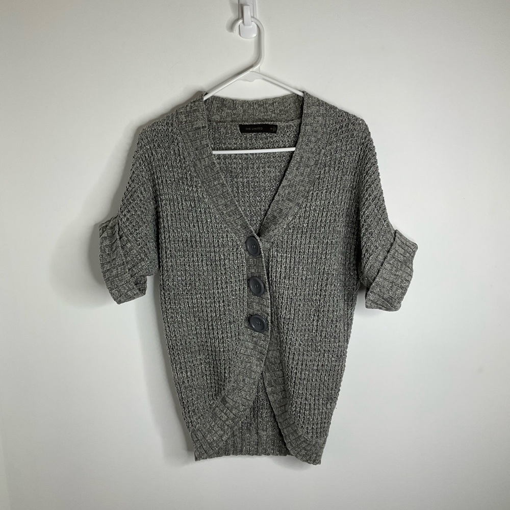 The Limited women’s gray, knit, half-sleeve cardigan size XS